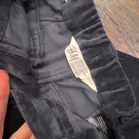 H&M Boys Slim Navy Velvet Velour Suit 2pcs - Picture 3 of 7